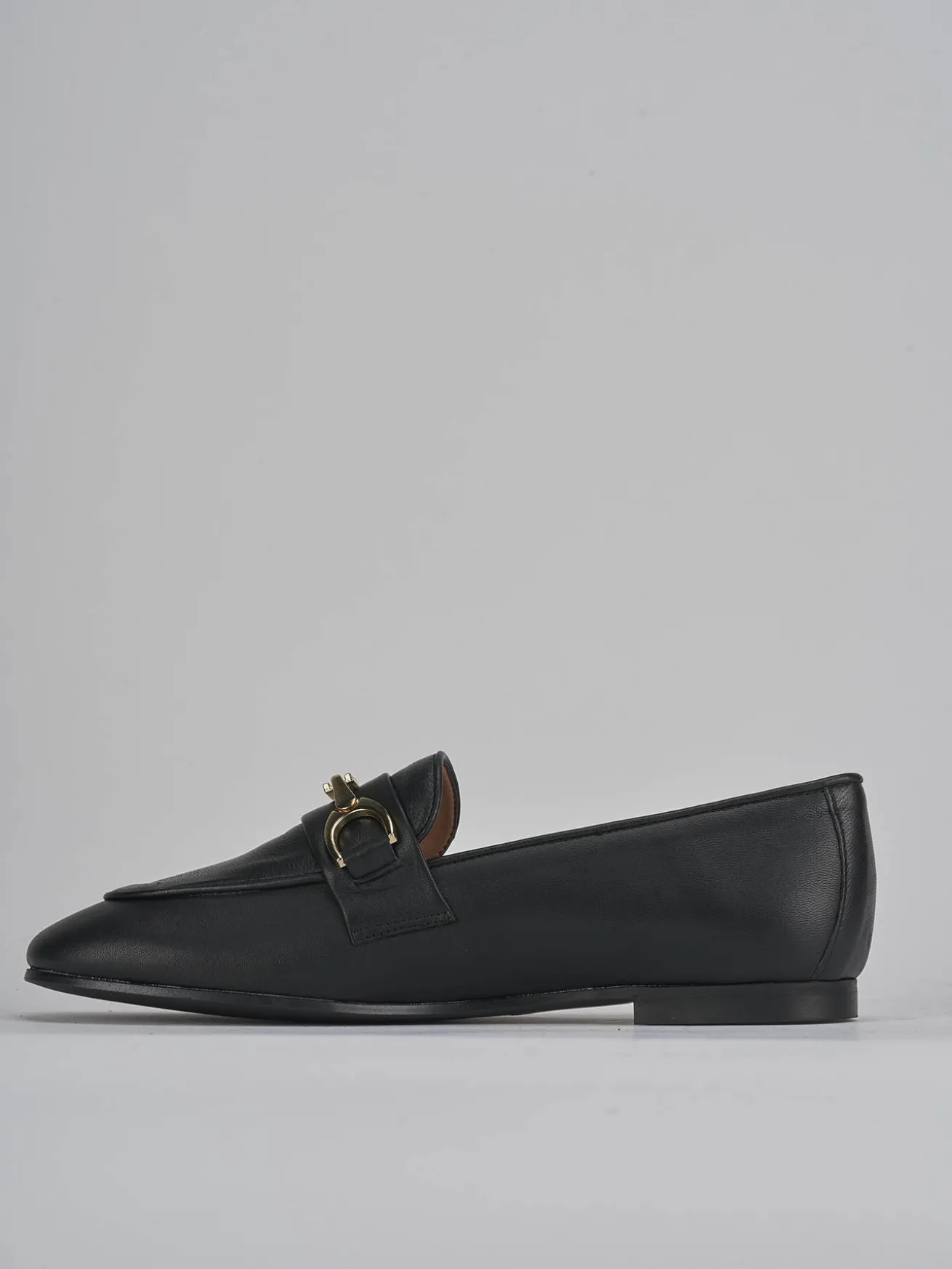 Mocassini tacco 1cm pelle nero