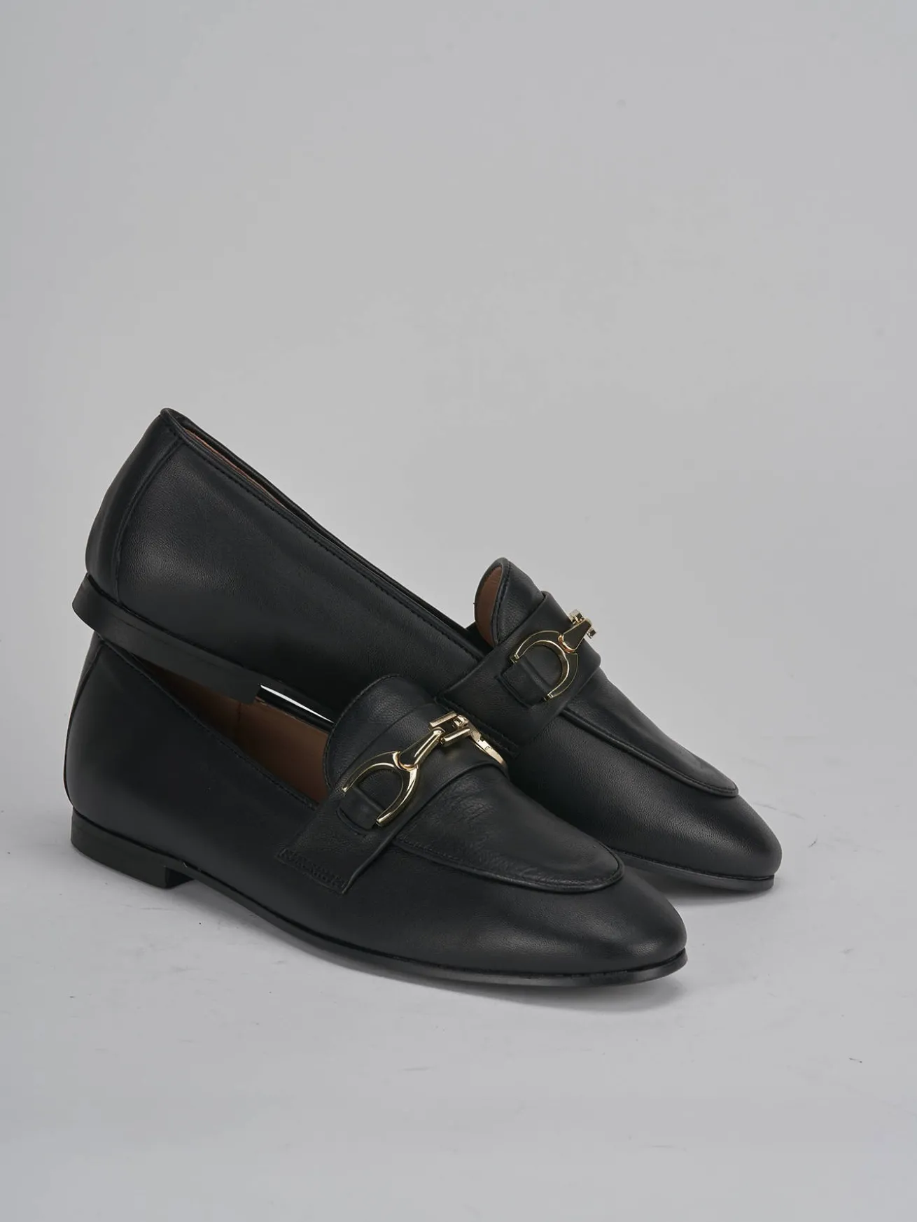 Mocassini tacco 1cm pelle nero