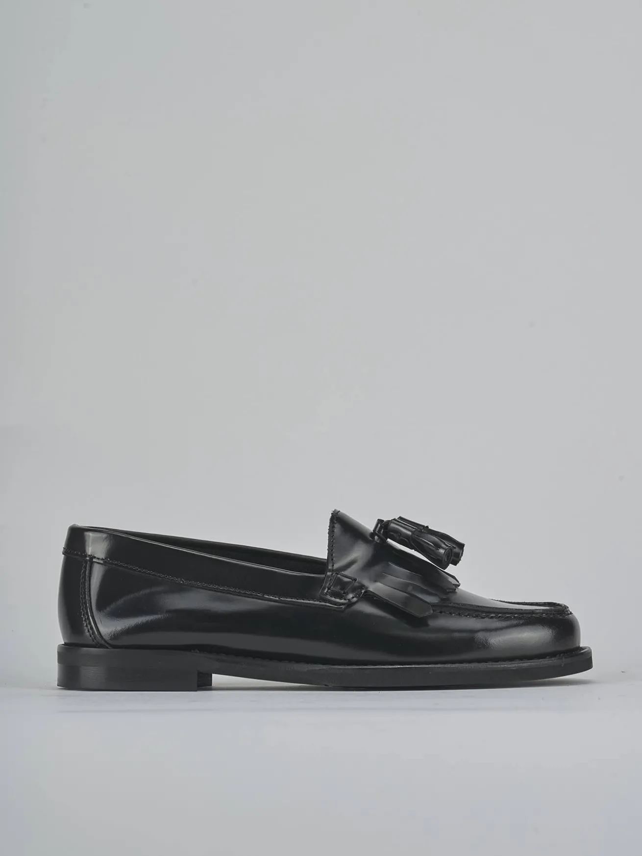 Mocassini tacco 1cm pelle nero