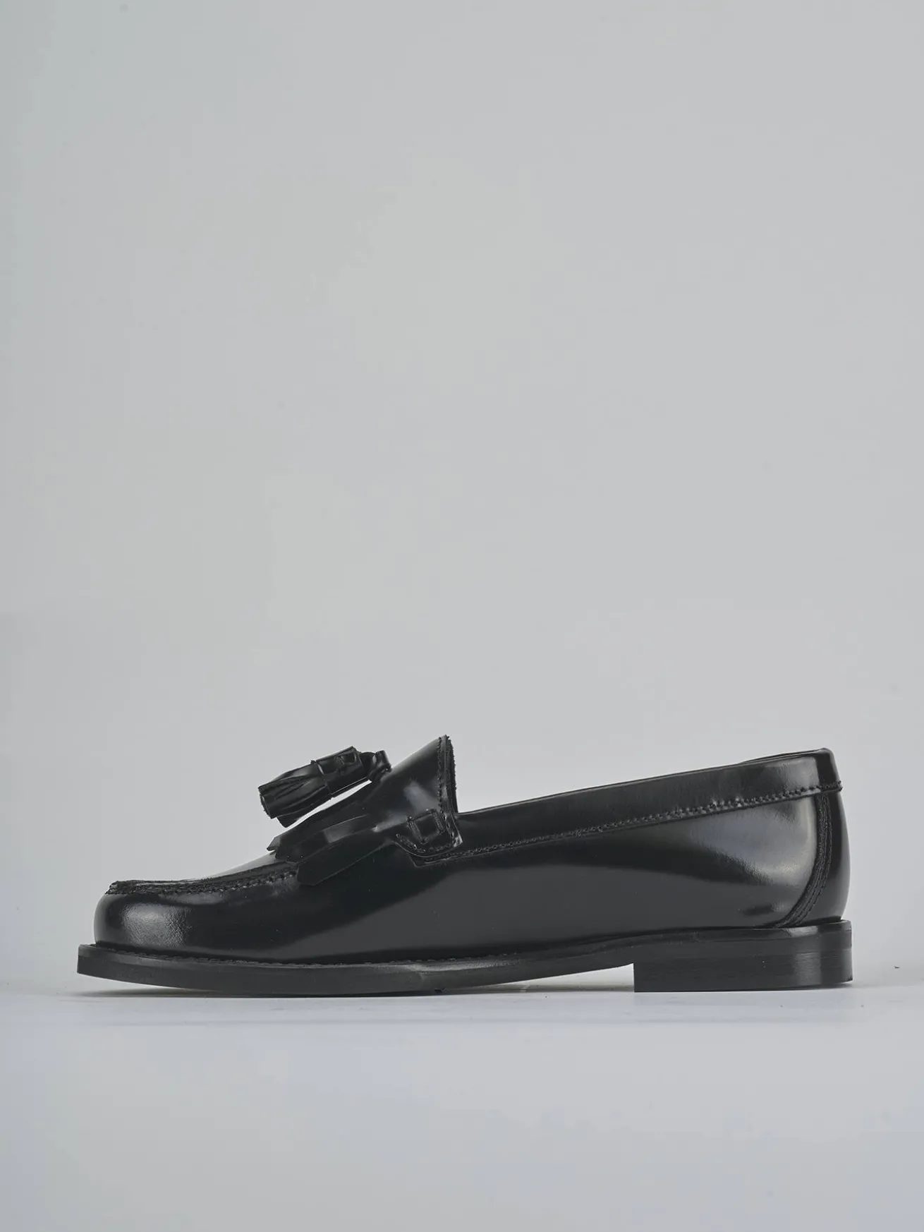 Mocassini tacco 1cm pelle nero