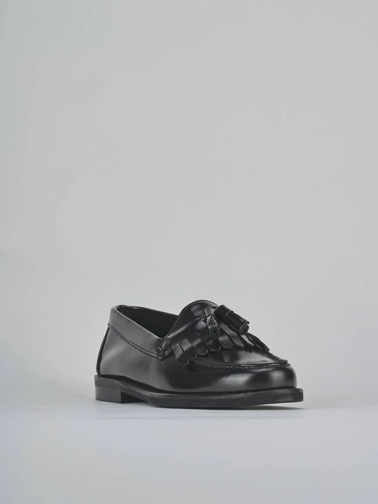 Mocassini tacco 1cm pelle nero