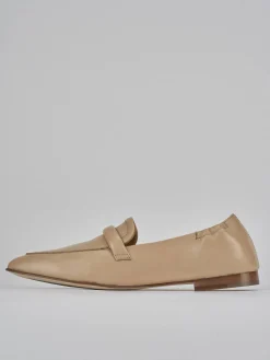 Mocassini tacco 1cm pelle marrone