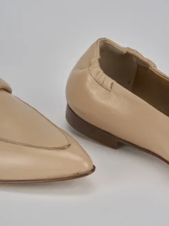 Mocassini tacco 1cm pelle marrone