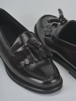 Mocassini tacco 1cm pelle bordo'