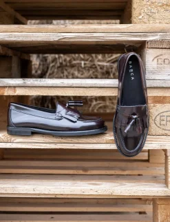 Mocassini tacco 1cm pelle bordo'