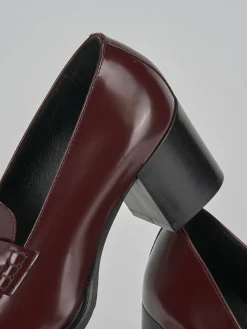 Mocassini tacco 7cm pelle bordo'