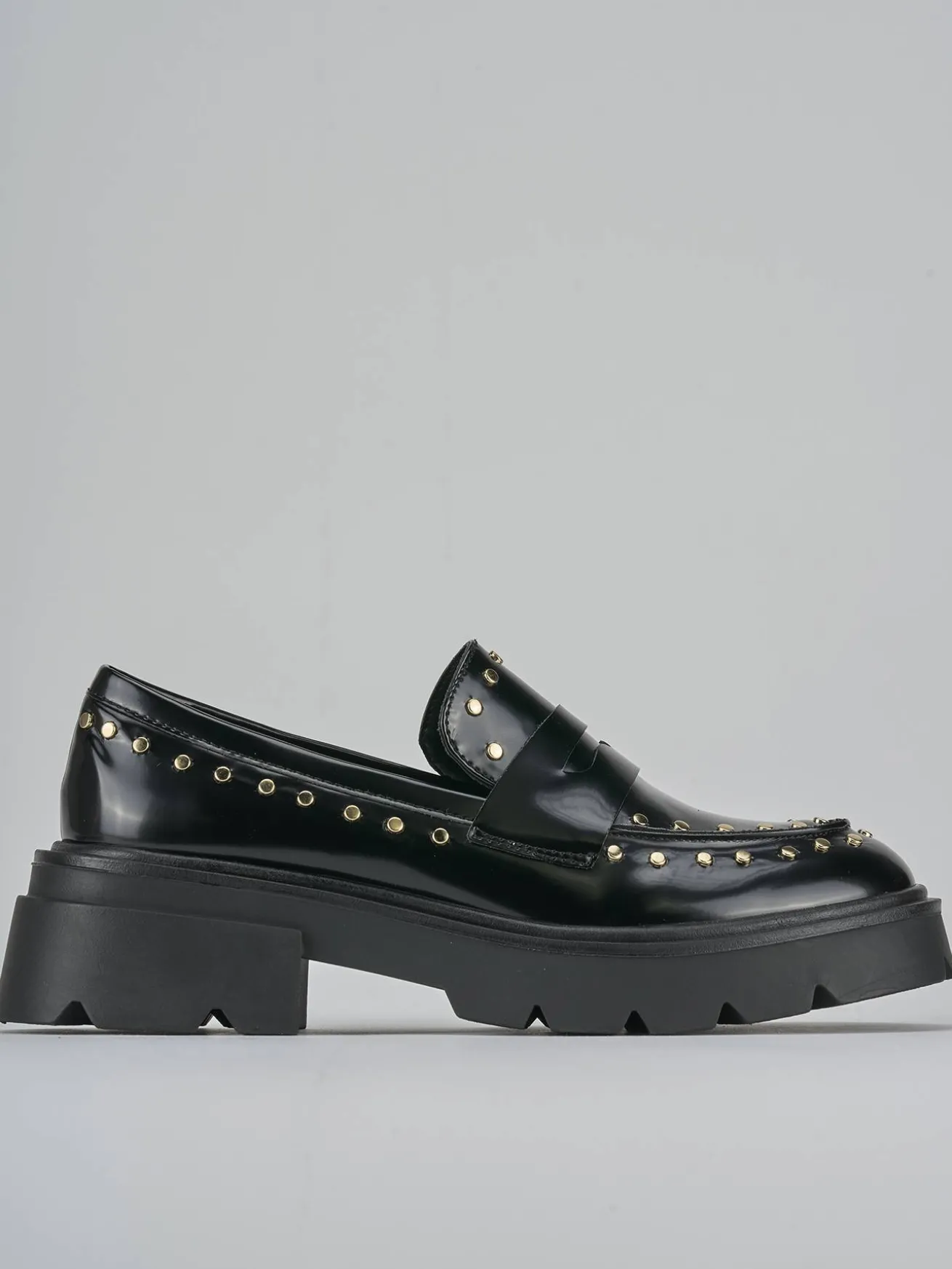 Mocassini tacco 2cm pelle nero