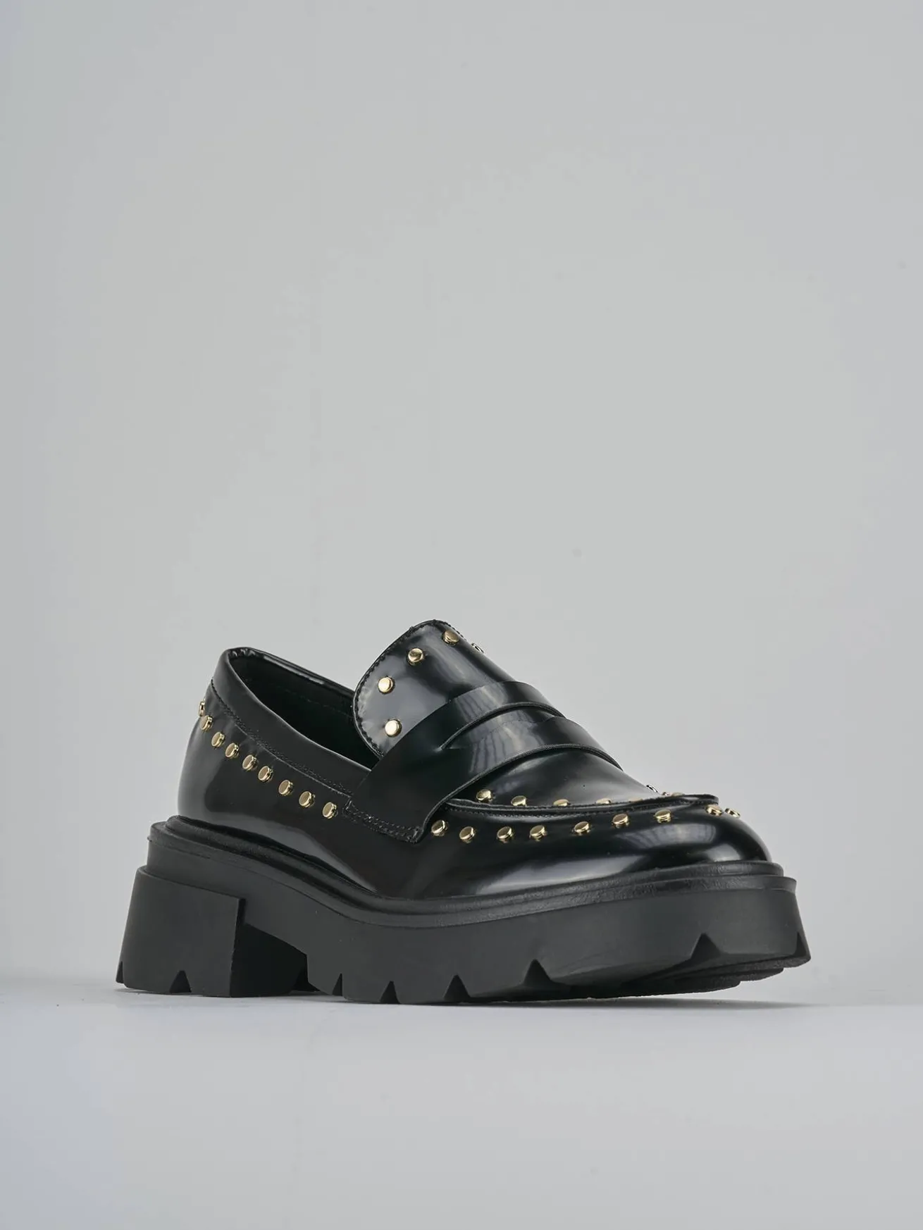 Mocassini tacco 2cm pelle nero