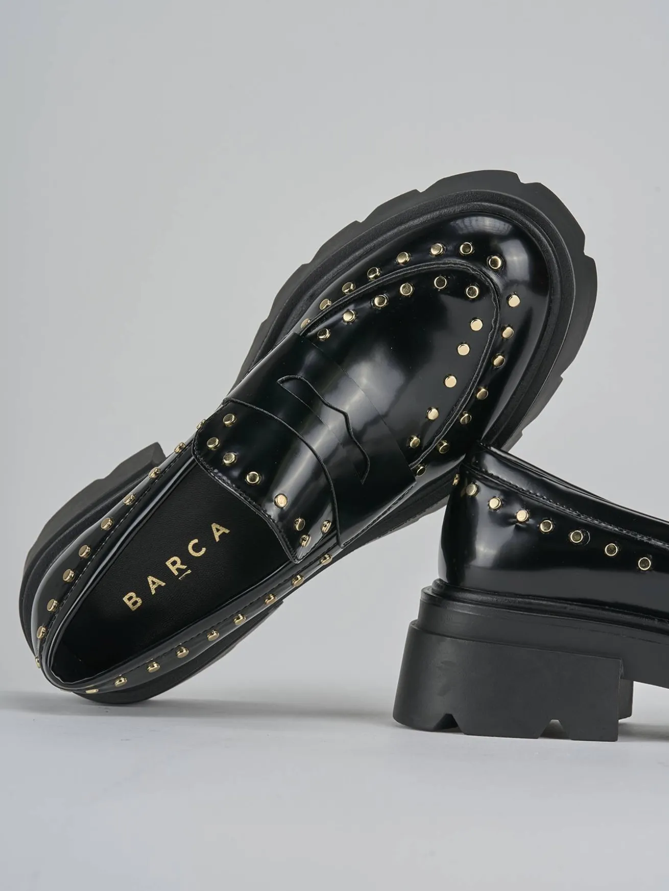 Mocassini tacco 2cm pelle nero