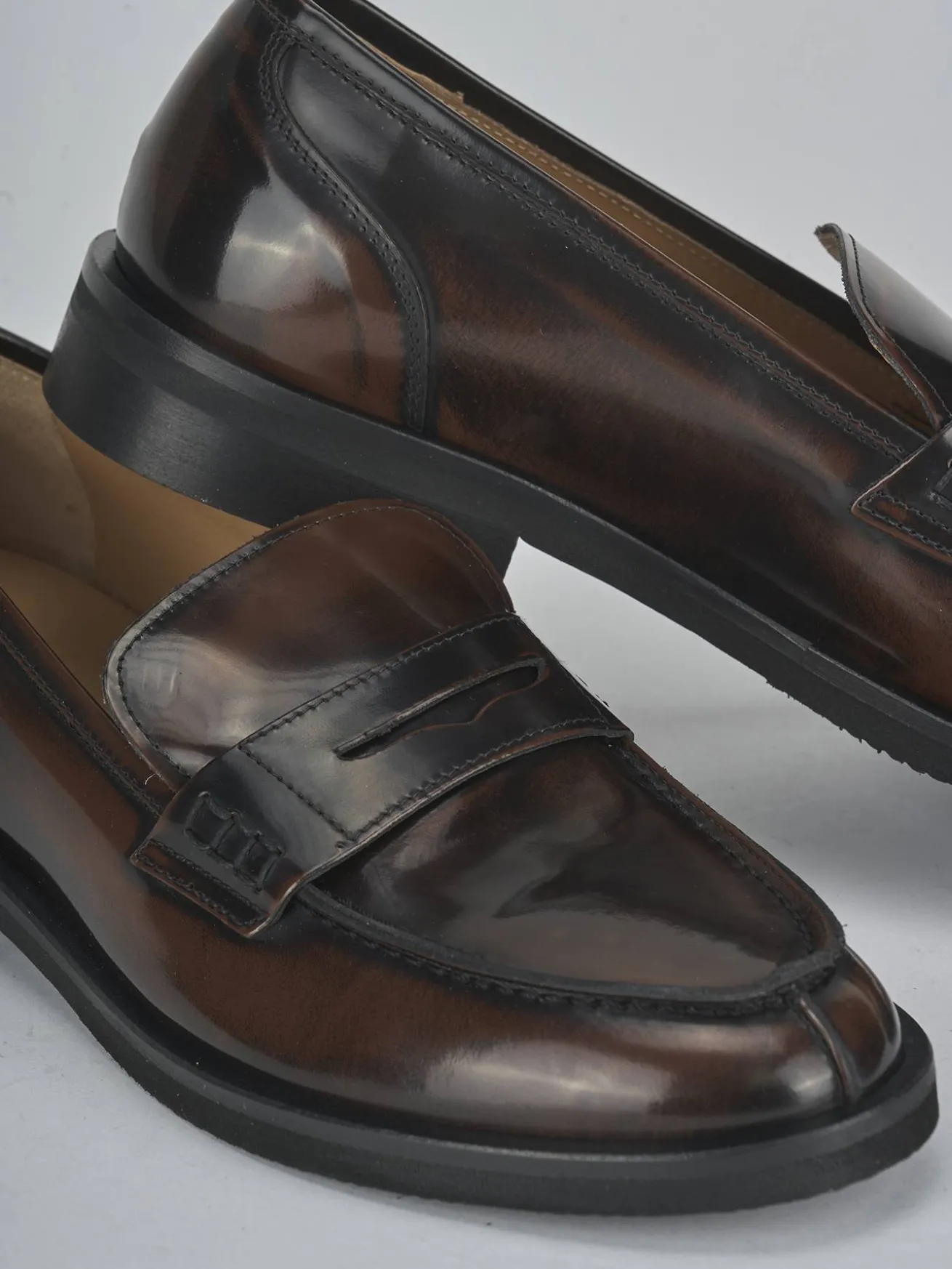 Mocassini tacco 2cm pelle testa