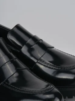 Mocassini tacco 2cm pelle nero