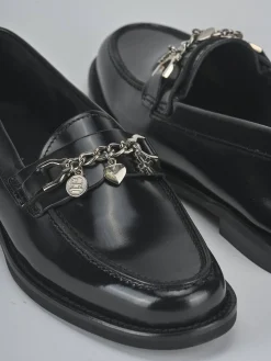 Mocassini tacco 1cm pelle nero