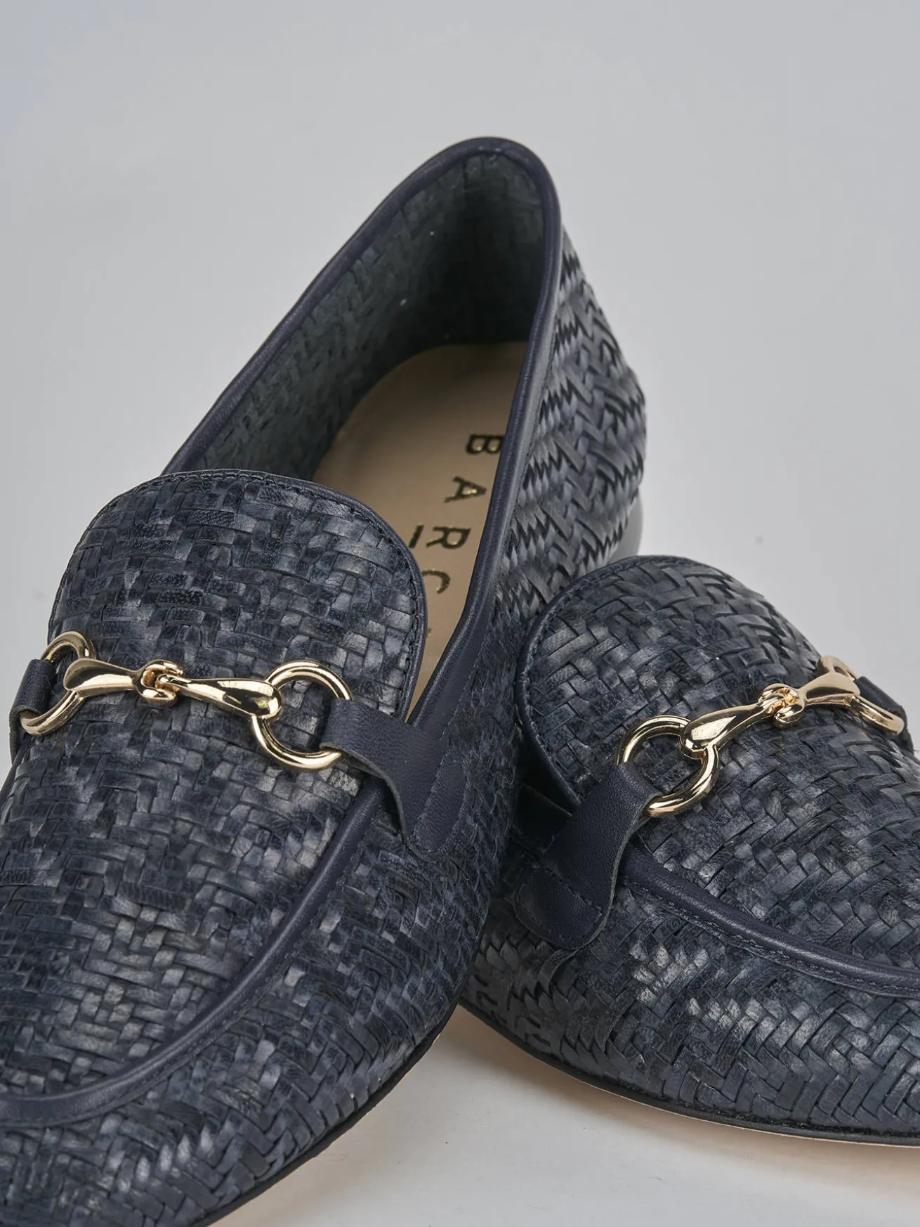 Mocassini tacco 1cm pelle blu