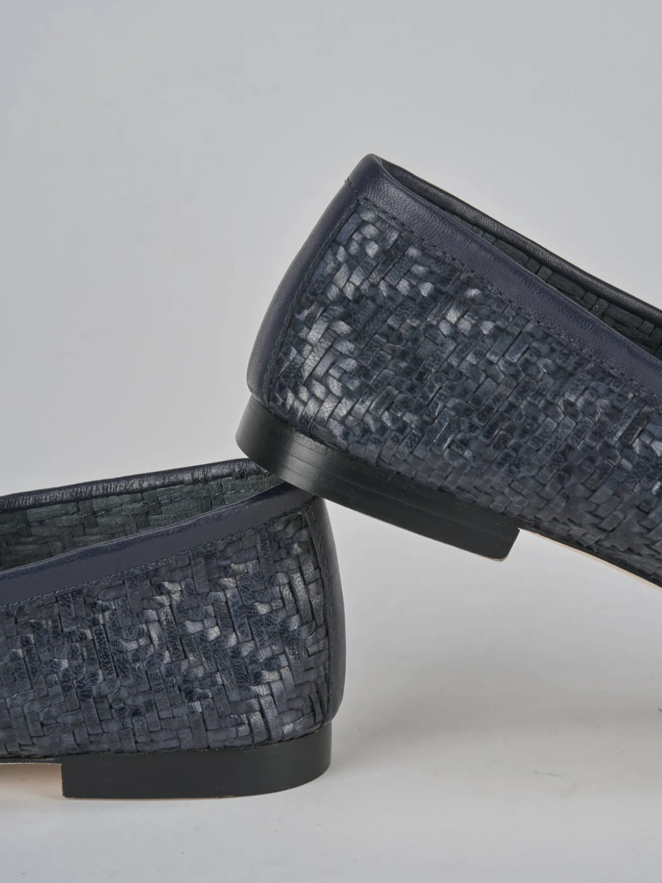 Mocassini tacco 1cm pelle blu