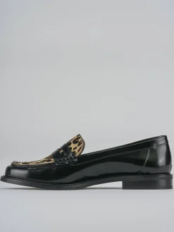 Mocassini tacco 1cm pelle nero