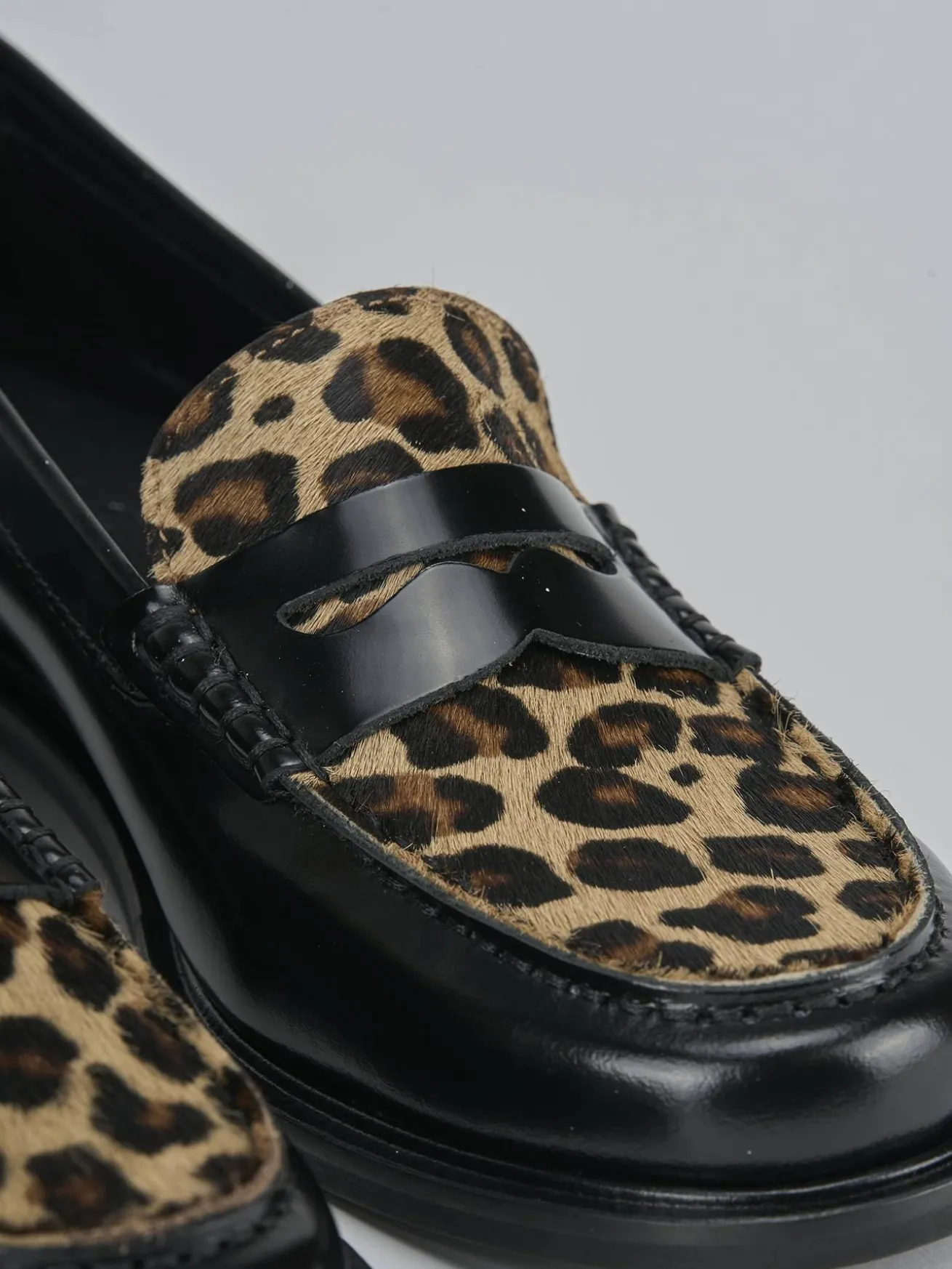 Mocassini tacco 1cm pelle nero