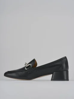 Mocassini tacco 3cm pelle nero
