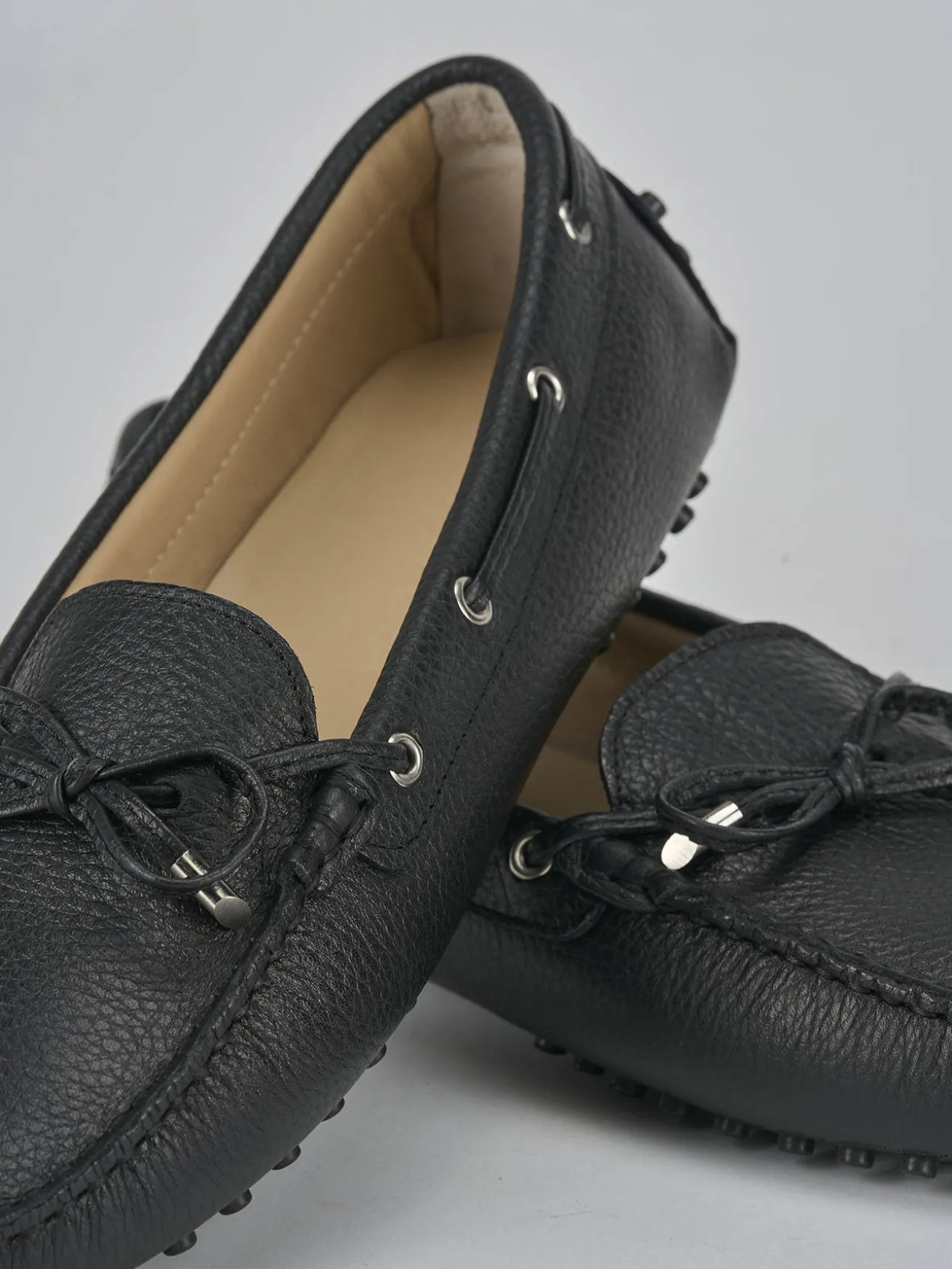 Mocassini tacco 1cm pelle nero