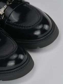 Mocassini tacco 2cm pelle nero