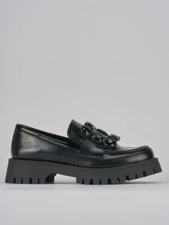 Mocassini tacco 3cm pelle nero