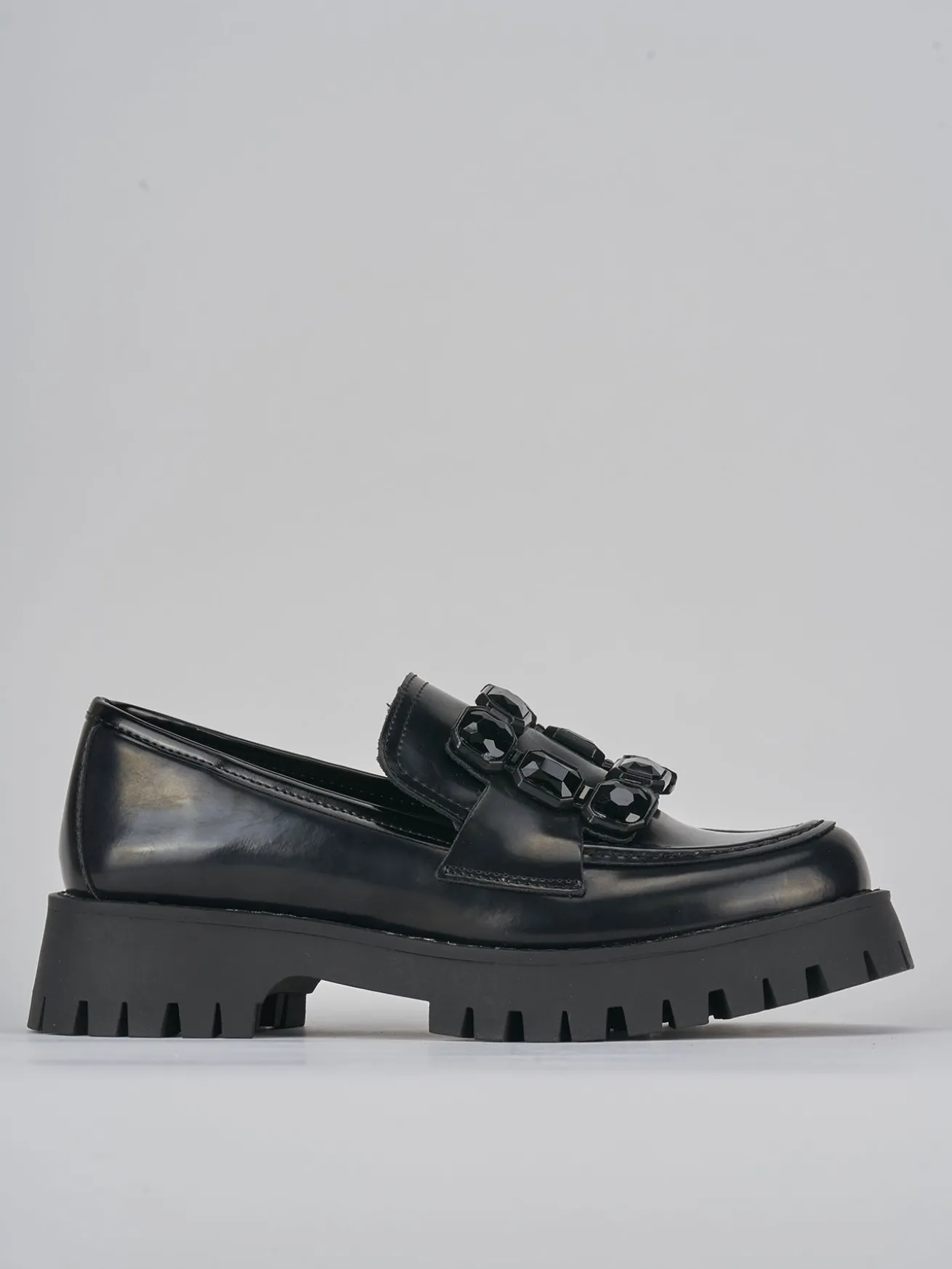 Mocassini tacco 3cm pelle nero