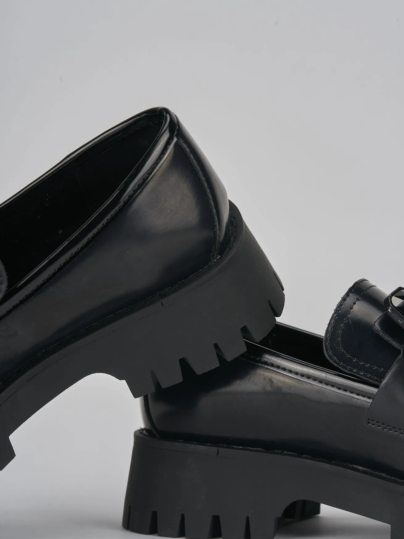 Mocassini tacco 3cm pelle nero