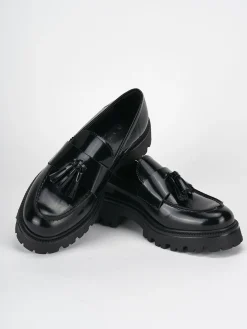 Mocassini tacco 2cm pelle nero