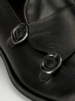 Mocassini tacco 1cm pelle nero