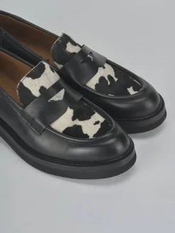 Mocassini tacco 2cm pelle nero