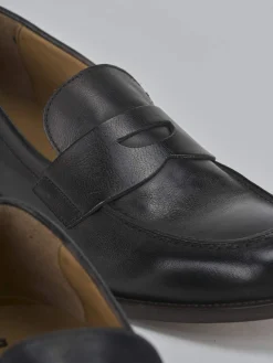 Mocassini tacco 1cm pelle nero