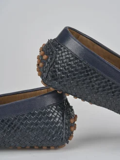 Mocassini tacco 1cm pelle blu