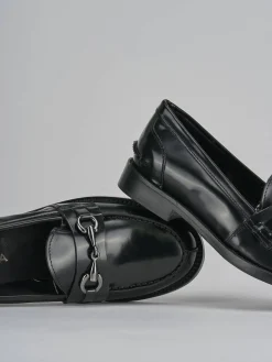 Mocassini tacco 2cm pelle nero