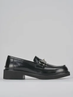 Mocassini tacco 3cm pelle nero