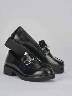 Mocassini tacco 3cm pelle nero