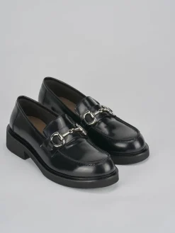 Mocassini tacco 3cm pelle nero