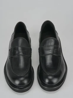 Mocassini tacco 2cm pelle nero