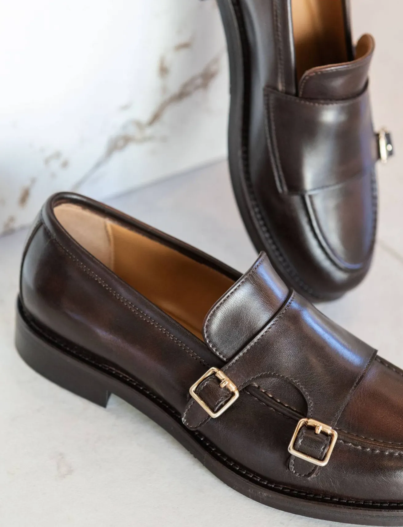 Mocassini tacco 2cm pelle testa