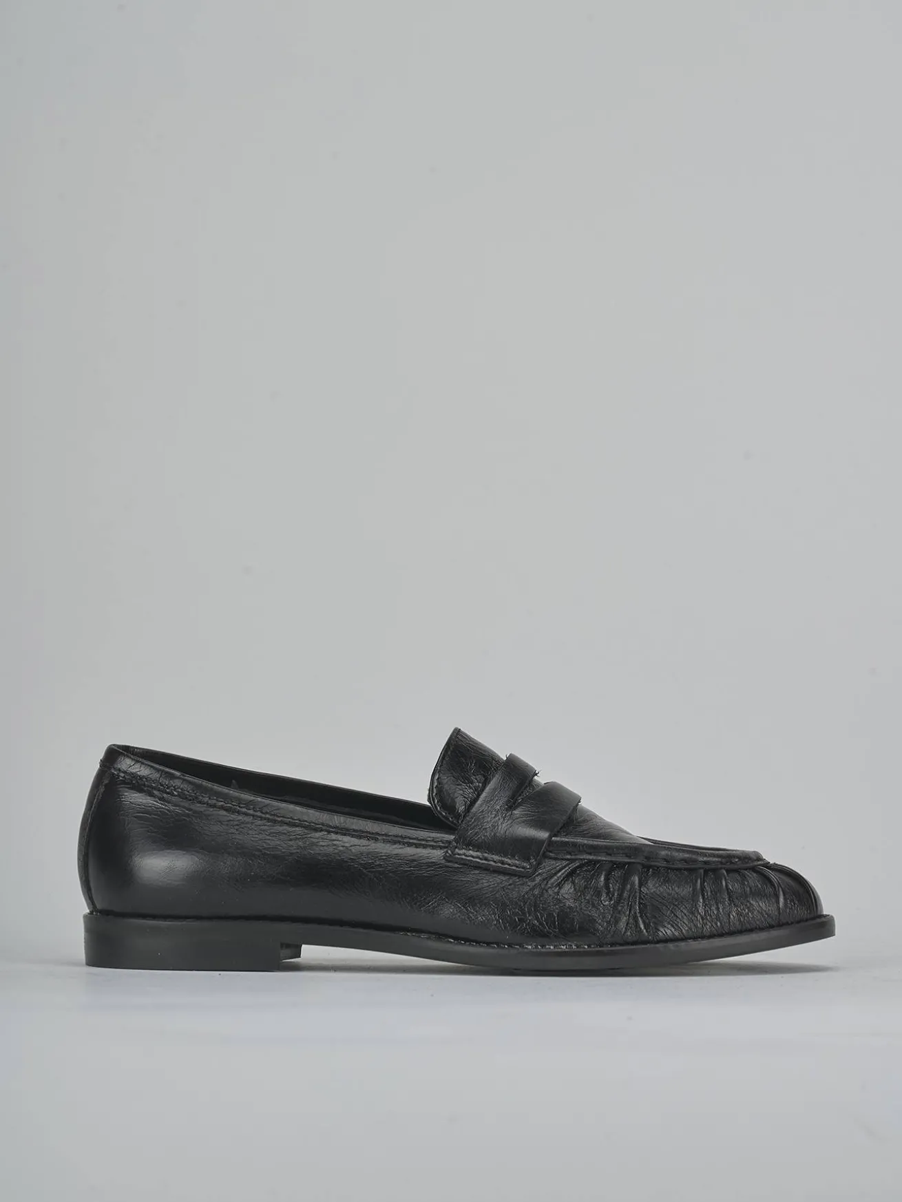 Mocassini tacco 1cm pelle nero