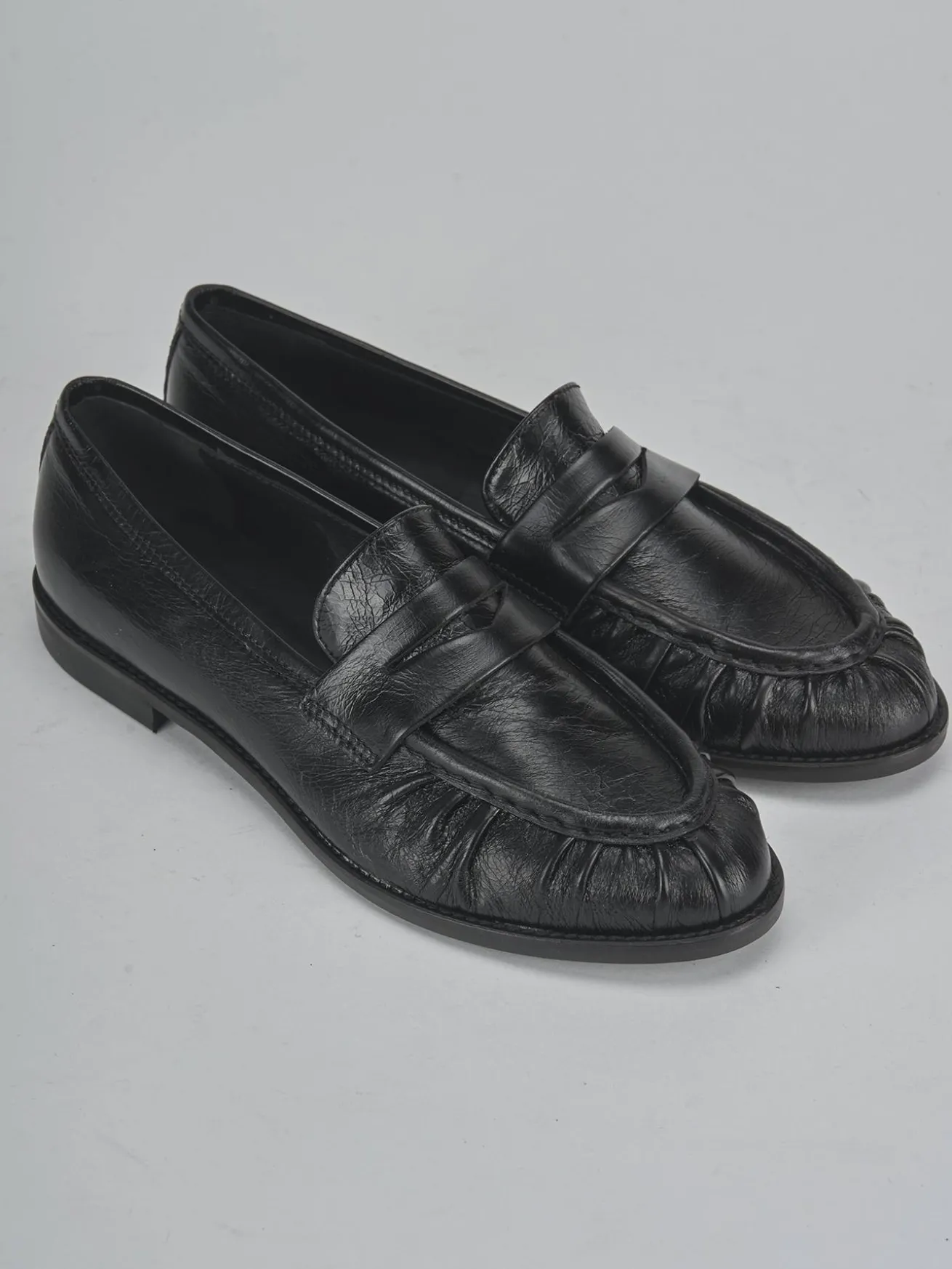 Mocassini tacco 1cm pelle nero