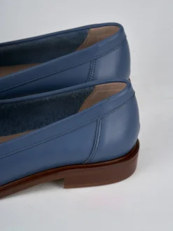 Mocassini tacco 2cm pelle jeans