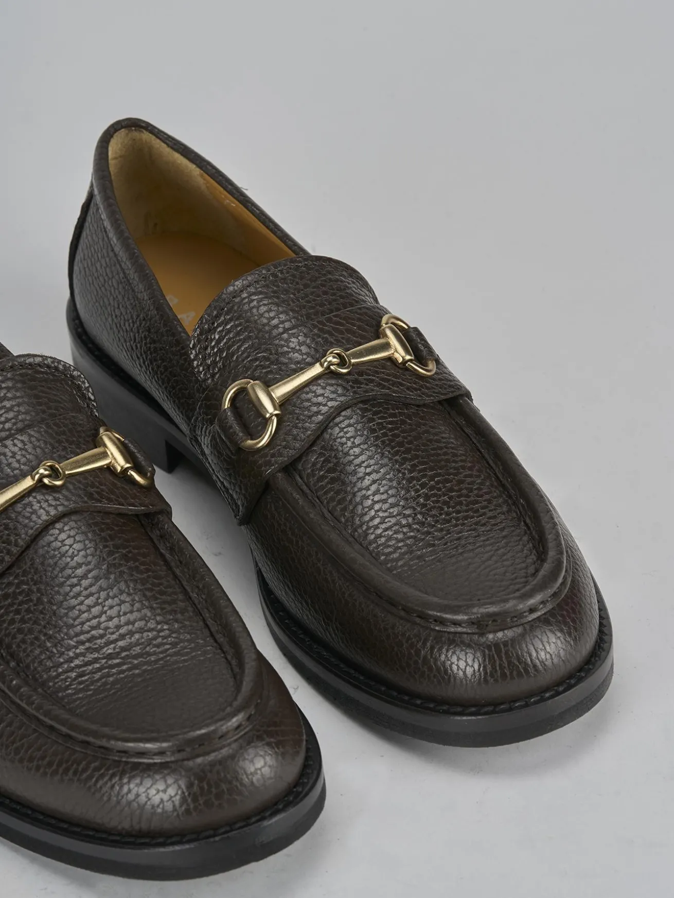 Mocassini tacco 2cm pelle testa