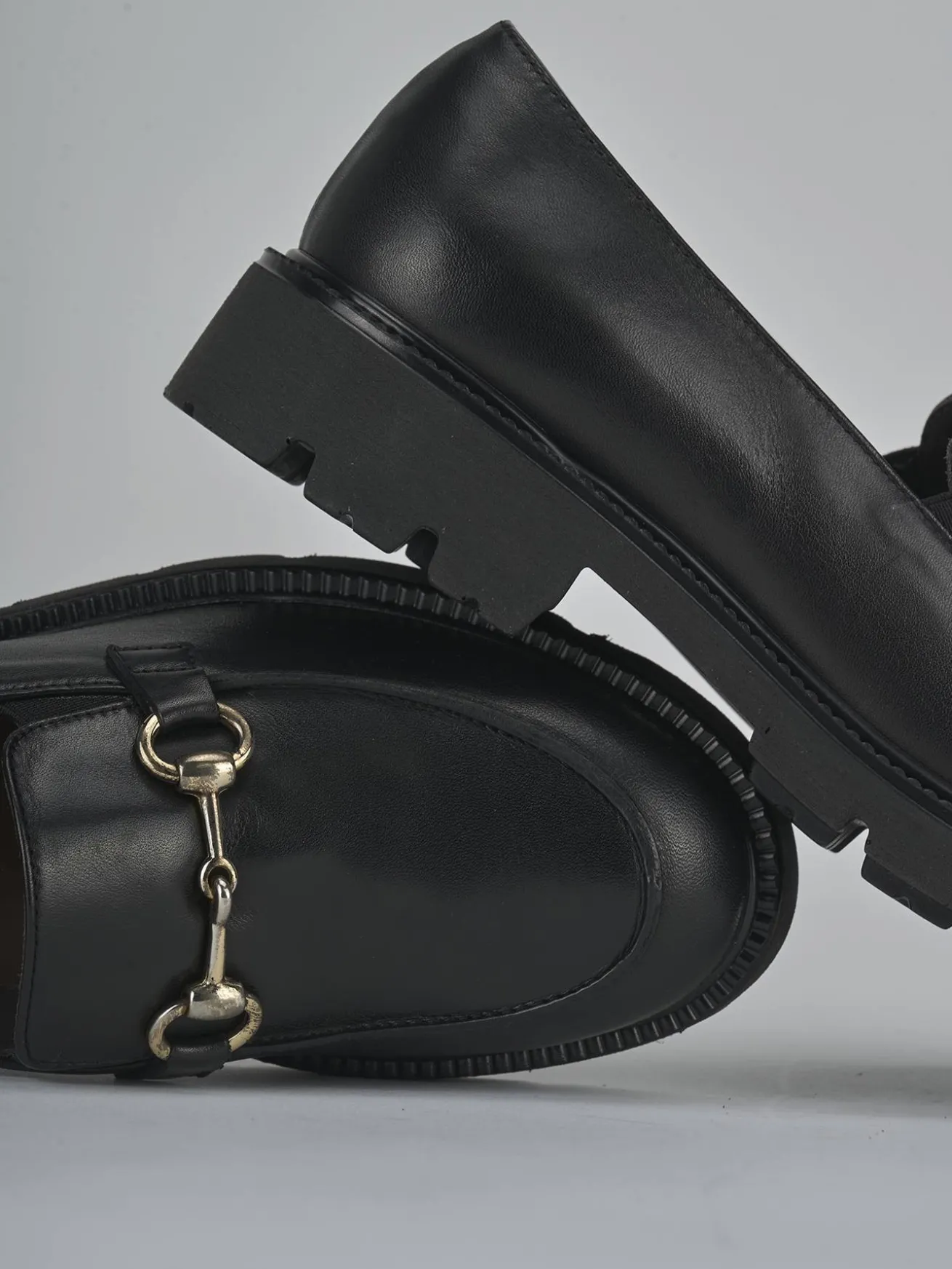 Mocassini tacco 2cm pelle nero