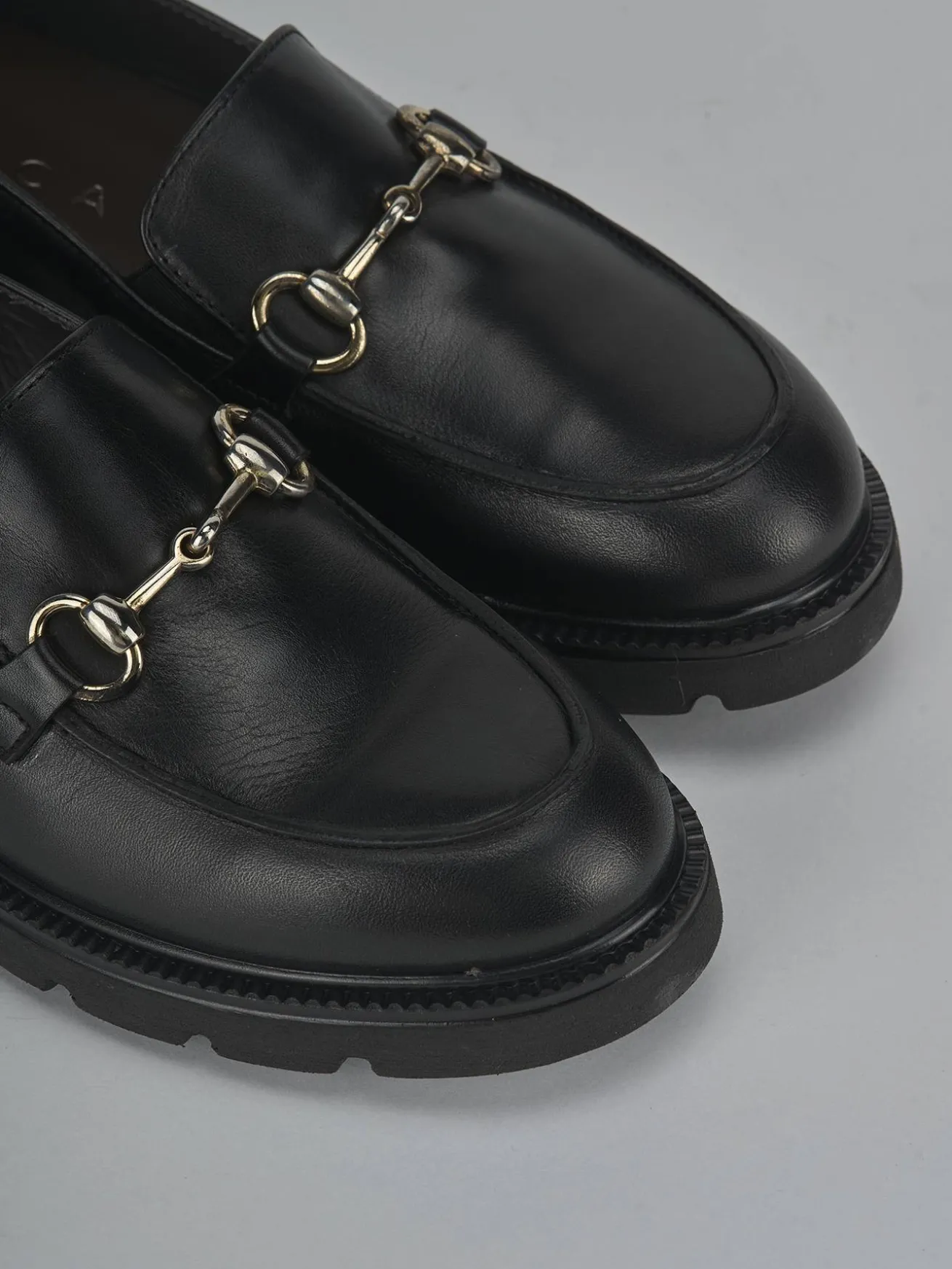 Mocassini tacco 2cm pelle nero