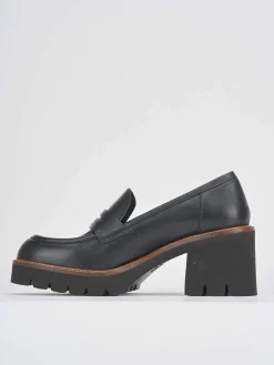 Mocassini tacco 5cm pelle nero