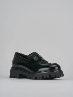 Mocassini tacco 2cm pelle nero