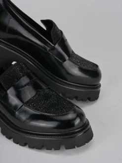 Mocassini tacco 2cm pelle nero