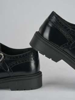 Mocassini tacco 2cm pelle nero