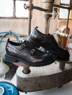 Mocassini tacco 2cm pelle nero