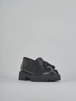 Mocassini tacco 2cm pelle nero