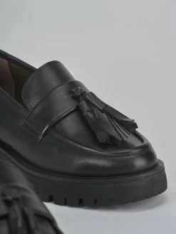 Mocassini tacco 2cm pelle nero